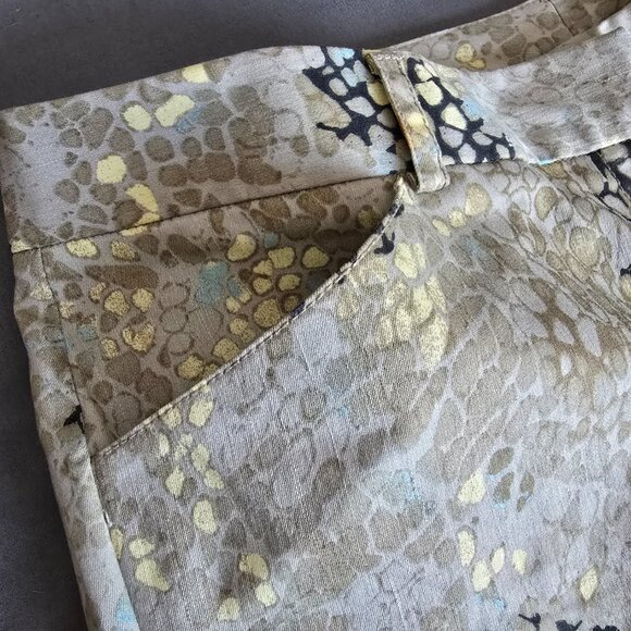 Larry Levine Snakeskin Print Trousers Grey Black Stretch Cotton Pants Size 12 - Picture 10 of 16